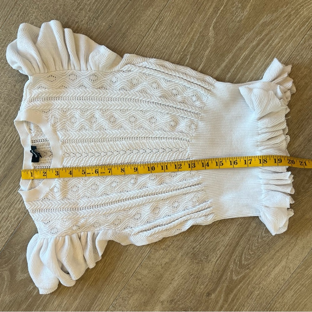 Express White Flutter Sleeve Ruffled short sleeve top - Picture 7 of 7